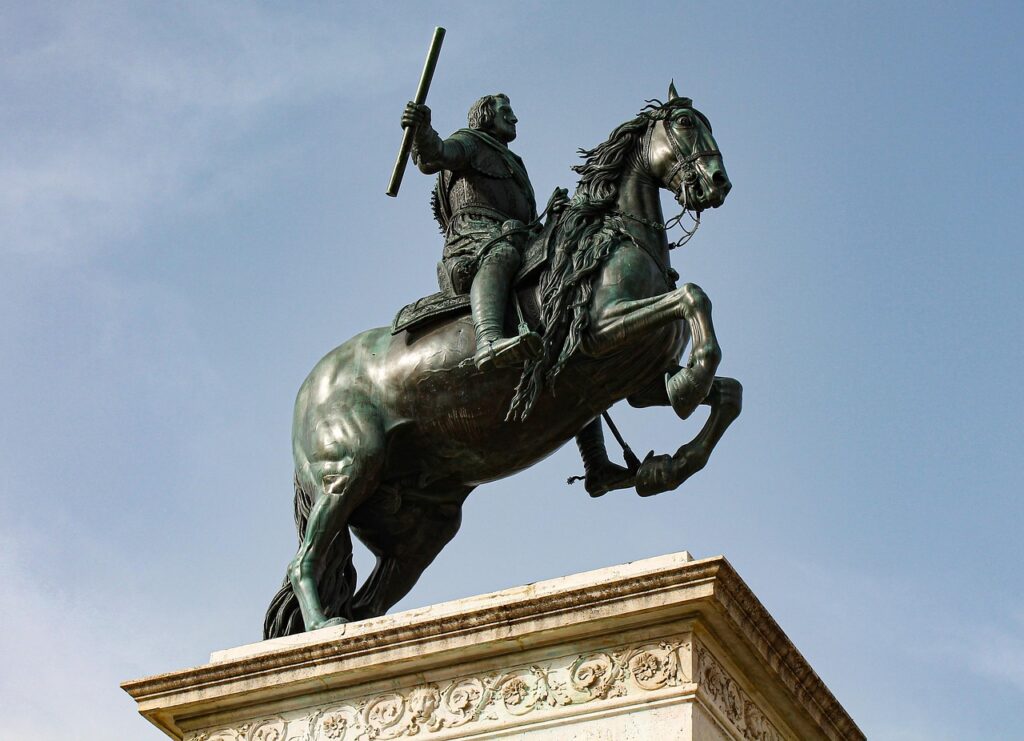 statue, horse, nature, madrid, spain, monument, art, external, bronze, history, historical, historical monument